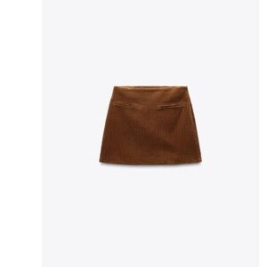Zara Brown Corduroy Mini Skirt